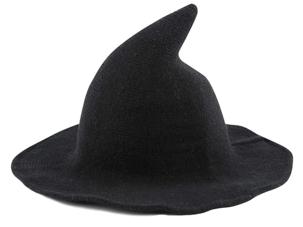 Halloween Witch Hat for Women Wide Brim Foldable Pointed Hat