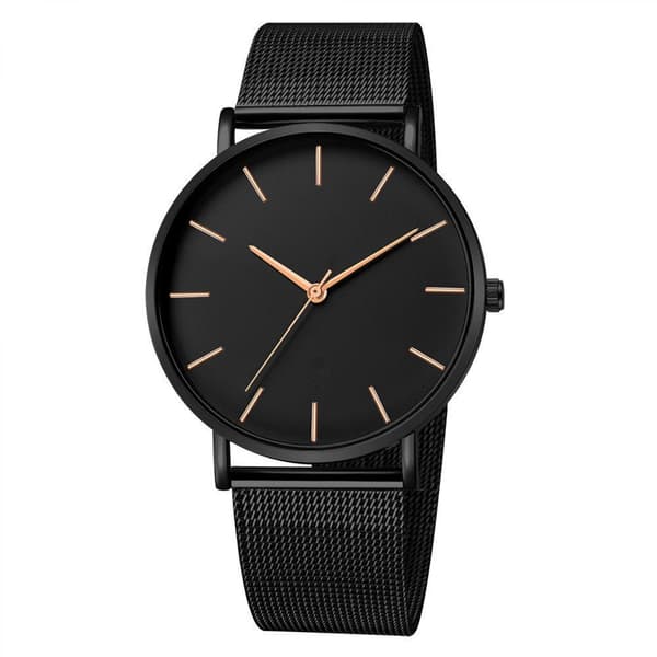 Rosaguld Minimalistisk Herre Analog Kvarts Ur