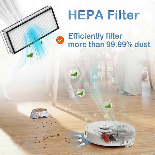 Q8 Max/Q5 Pro -pääsivuharja, Hepa-suodatin, moppiliina