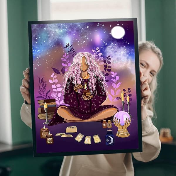 Voksne børn 5D diamantkunst sæt begyndere, DIY hippie pige fuld