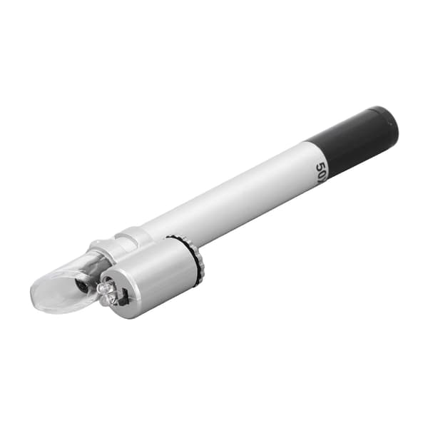 Pen Microscope 50X Clear Look Portable Pocket LED Magnifier with Scale for Lab Home Jewelry Store