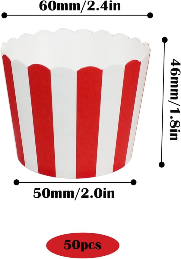 50 st röda muffinsformar i papper för födelsedag, bröllop, fest K