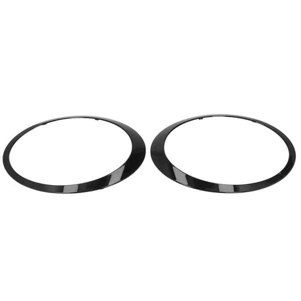 Pair Headlight Ring Gloss Black Left Right 51137149905 Replacement for Cooper Clubman R55 2008‑2015