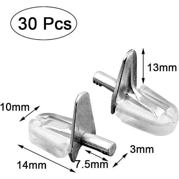 30 Pieces Shelf Support Shelf Bracket Pegs Shelf Support Pins Studs Front Cabinet Bookshelf Display Cabinet Kitchen