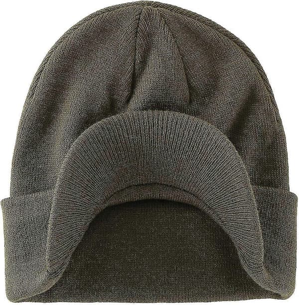 Unisex Varm Visir Beanie - Dobbeltstrikket Udendørshat med Beskyttelse - Vinterhue til Mænd