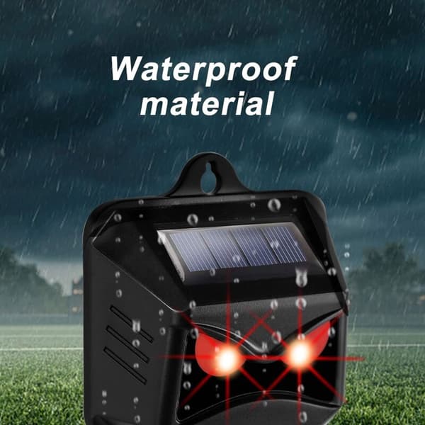 Solar-Powered Wild Animal Repellers for Raccoons, Deer, Foxes, Wild Boars, etc. 2 Effective Pest Deterrents with Red LED Light