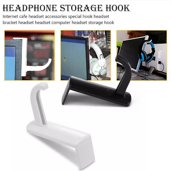 Universal Hovedtelefonholder Vægkrog Headset Stativ Tripod T Sort One-size