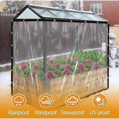 Transparent Outdoor Tarp - 2 x 4 m - With Eyelets - Waterproof and Weatherproof