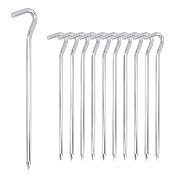 12 stk Teltplugger - Aluminium Teltplugger med Krok - 22 cm
