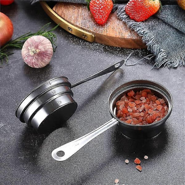 1 dl Målebæger i rustfrit stål til måling af tørre og flydende ingredienser (FMY)