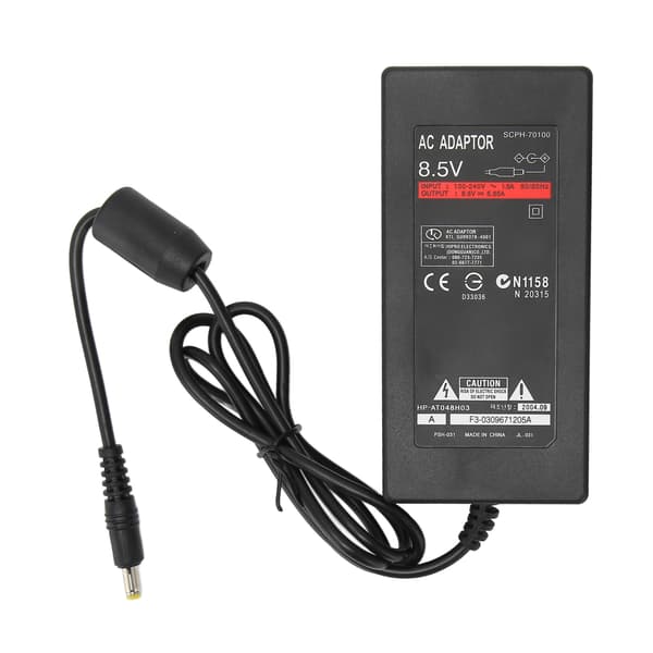 Strømadapter til PS2, erstatningsstik, AC-adapter, opladerkabel, ledning til PS2 Slim 70000 9000 konsol 100-240V EU-stik
