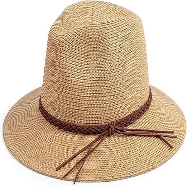 Bredskygget stråhat Panama Roll up Fedora Solhat Strand UPF 50+