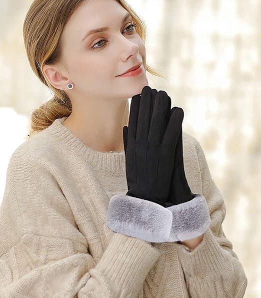 Handsker damer efterår og vinter touch screen plus fløjl varm su