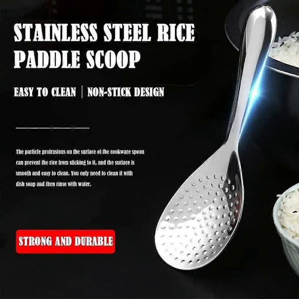 Ris Sked Rostfritt Stål Ris Spade Skopa Non-Stick Ris Sked Köksredskap för Fester Middagar Kök Restaurang
