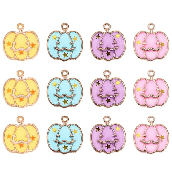 Decorative Pumpkin Pendant for DIY Use 40 Pcs Halloween Alloy Jewelry