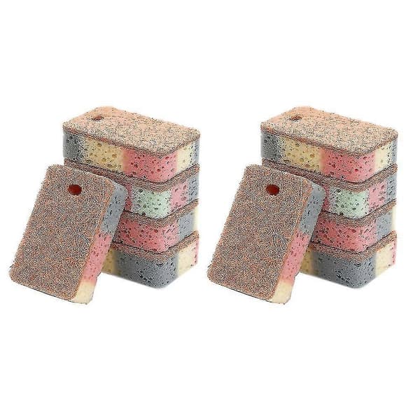 10-pack Disktrasor för kök, Dubbelsidiga Skrubbsvampar Kraftiga, Repfria Svampar