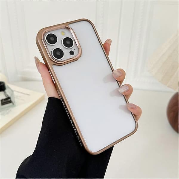 Compatible for iPhone 14 Pro Transparent Phone Case Electroplated Edge PC Acrylic Back Blue Blue