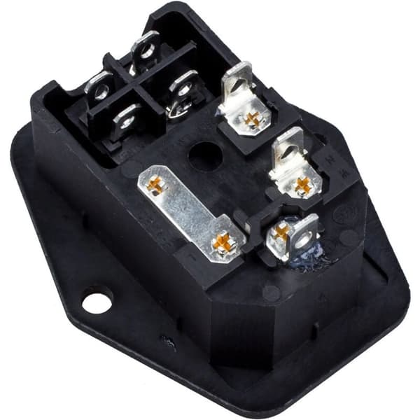 Mannlig strømuttak brytermodul inntak 3-pinners 10A 250V C14 IEC320