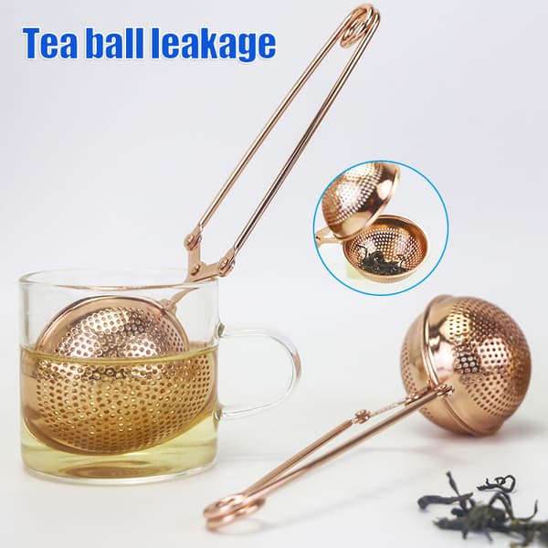 Rostfritt stål Snap Tea Infuser Rose Golden Loose Leaf Tea Ball Sil för Teaism