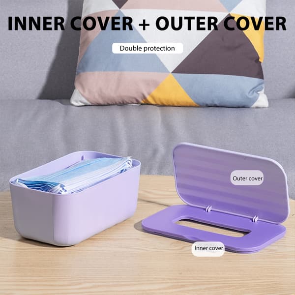 Mångsidig vävnadsförvaringslåda med lock, dammsäker organizer för hushåll Pink