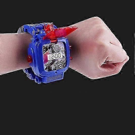 Kreativ Robot Transformer Børneur, Stort Urskive Digitalt Armbåndsur til Drenge 2-14 År, Blå