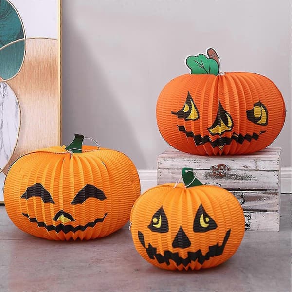 Scenlayout Papirpynt Halloween Dekoration Hjem Bar Ktv Party Tilbehør Foldbar Græskar