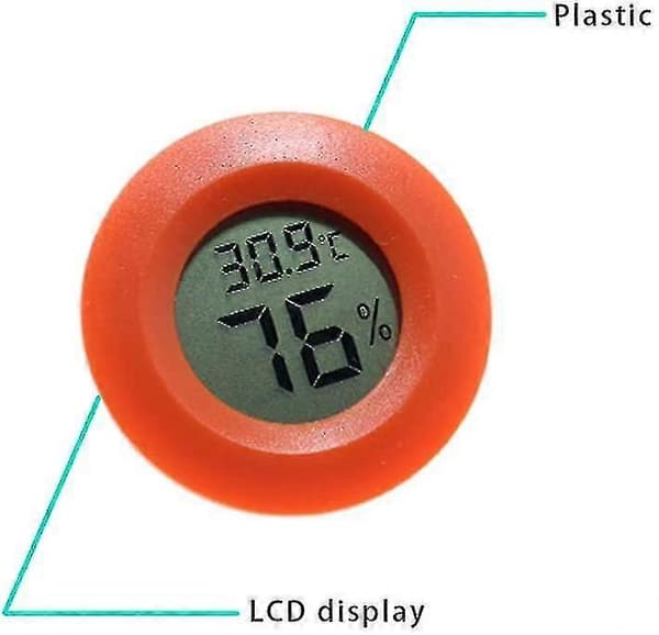 Mini Praktisk Digital Rund Termometer Hygrometer Romtemperatur