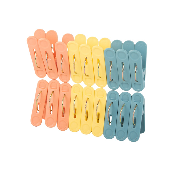 Clothes pegs plastic 18-pack - Strong frogs for laundry 110