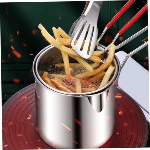 Friteuse Rustfritt Stål Kurv Frityrpanne Metall Frityrkoker Egnet