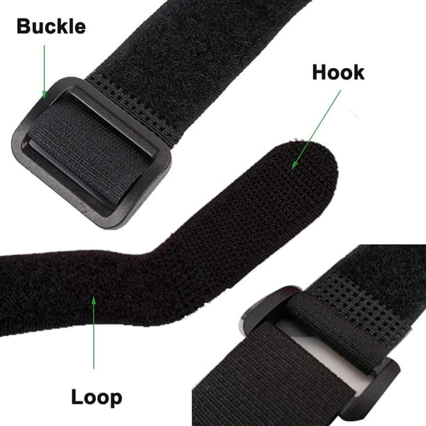 Velcro-stropper, 10-pak sorte selvklæbende kabelstropper, nylonstropper med spænder (1\" x 16\")