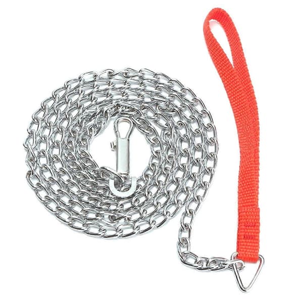 1.6m Heavy Duty Metal Chain Puppy Dog Leash Red Handle Red Red