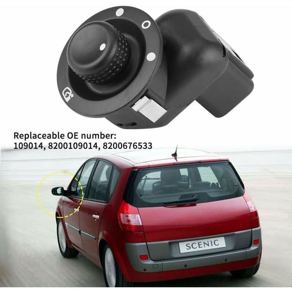 Rearview Mirror Control Button, Fydun Rearview Mirror Switch 1914 821914 Rearview Mirror Switch Control Button Rearview Mirror Adjustment Switch for Clio III