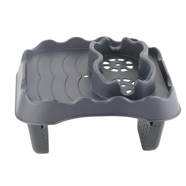 Adjustable Hot Tub Side Table with Drain Hole - Non-Slip Tray for Swimming Pools and Spas