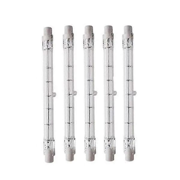 Dimbar R7s 189mm 100w Halogenstiftlampe Ac220-240v J189 Lineær Halogenlyskaster For Landskap, Sikkerhet, Gatebelysning (sett Med 5) [DB]