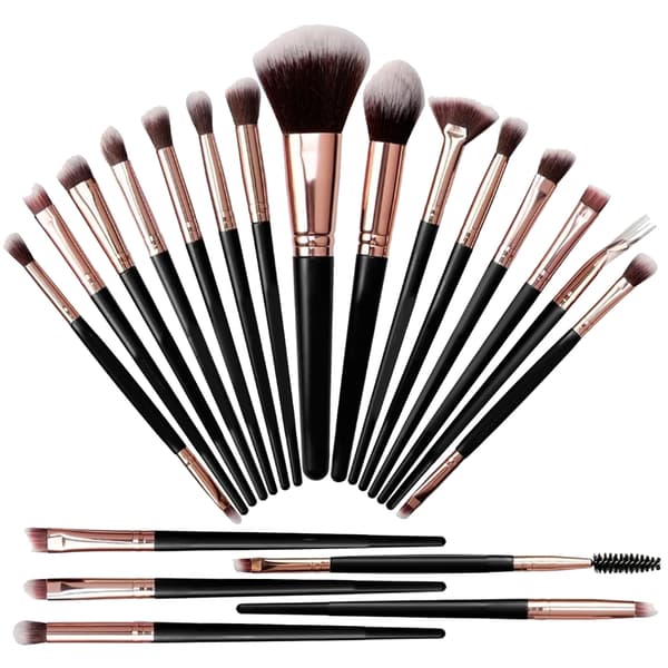 20 stk. makeupbørster sæt professionelle mini bærbare syntetiske fiber stilfulde bløde øjenskyggebørster til makeup
