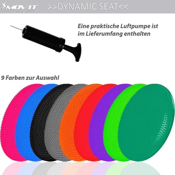 Dynamisk siddebold siddepude med pumpe, blå 33 cm, valgfri farve, pigget luftpude balancepude