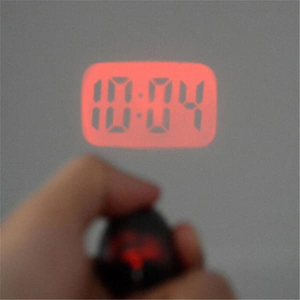 LCD Röst Talande LED Digital Projektion Temperatur Tid Väckarklocka Projektor Fg Svart