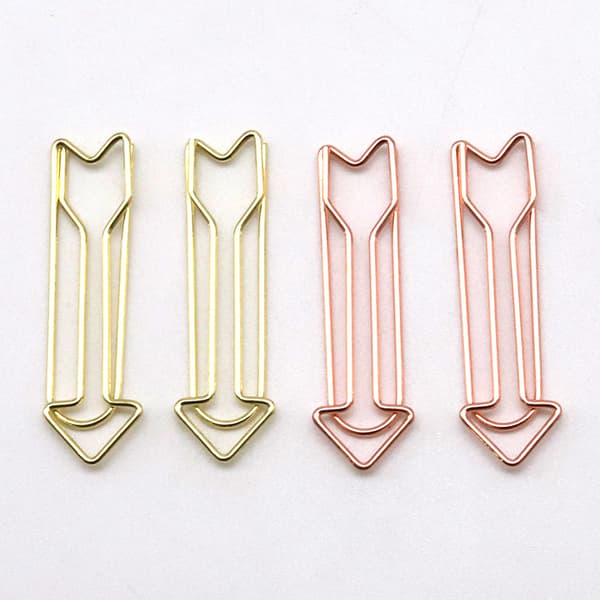 4 stk. store guldclips, papirclips, metalclips Arro