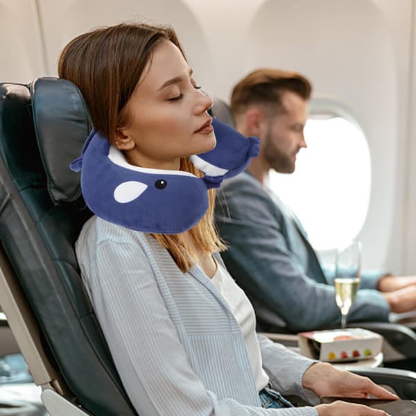 Resekudde nackkudde 30x30cm memory foam nackkudde U-formad söt stödkudde barn rese nackkudde bil flygplan kontor hem användning (D