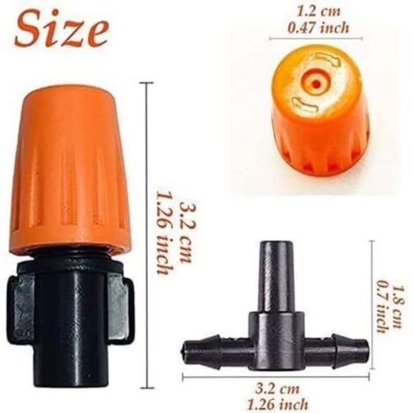 100 Pcs Adjustable Micro Sprinklers for Irrigation, Adjustable Drip Irrigation Nozzles for Garden (FMY)