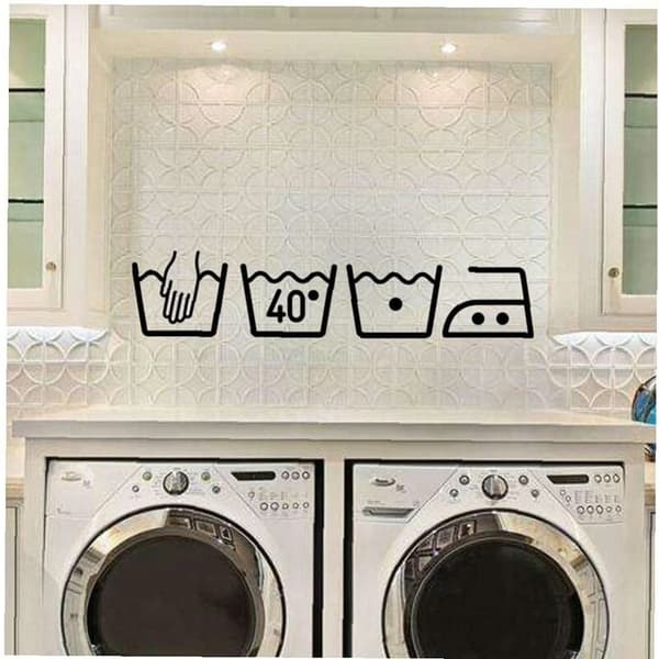 GP Wall Decals Washing Machine Decals Removable Vinyl Wall Mural Bedroom Decor Wall Stickers for Laundry Room