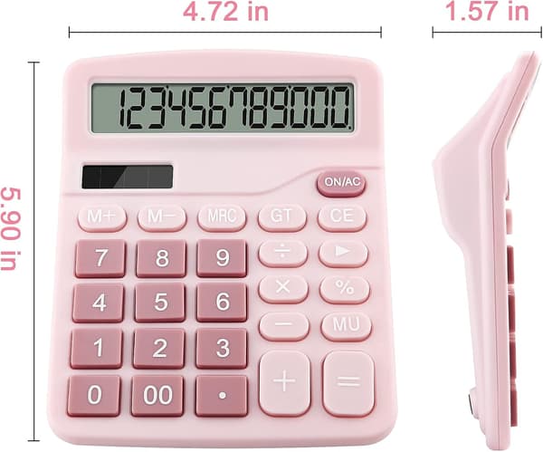 Standardfunktionell skrivbordsräknare (rosa), skrivbordsräknare för studenter Rosa Pink