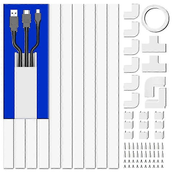 4M Electrical Cable Duct, On-Wall Cable Hider for a Single Cord, Paintable PVC Cable Duct, Cable Tr