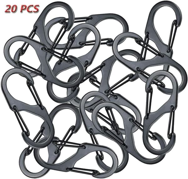 20 Pieces Mini S-shaped Aluminum Alloy Carabiner Hooks