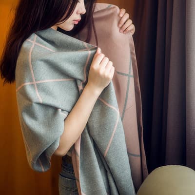 Kvinder Plaid Tørklæder Pashmina Sjaler og Wraps Dame Tørklæder til Varm Vinter