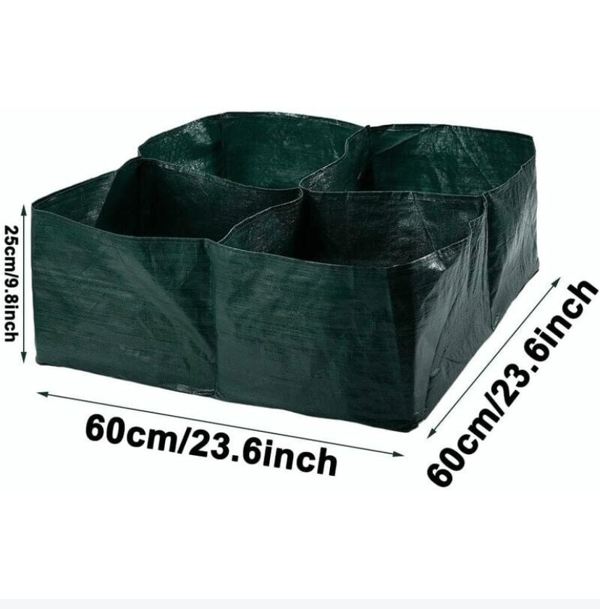 Plantepose 60 cm x 60 cm med 4 firkantede delte nettingrom