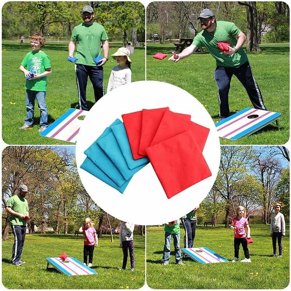 Cornhole-papupussisetti, 8 maissitäytteistä Cornhole-kangaspussia