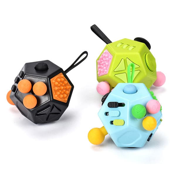 12-sidet Fidget Cube Legetøj, Lindrer Angst, Stresslindring til Børn, Teenagere og Voksne C2 C2 C2 C2