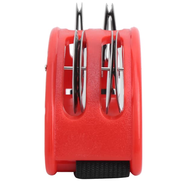 Elliptical Tambourine Percussion Jingle Foot Bell Cajon Box Drum Accessory Gift Red