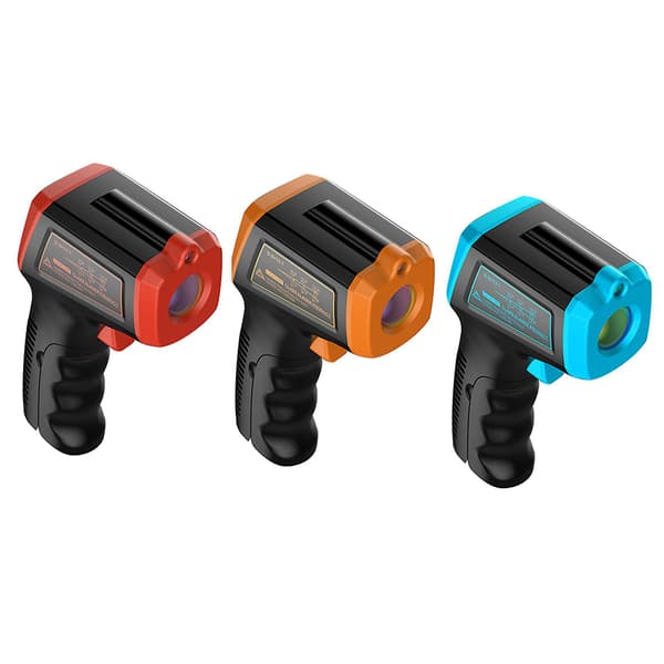 Digital IR Infrarød Termometer Temperaturpistol Varmeføler Kontaktløs [DB] Orange Orange